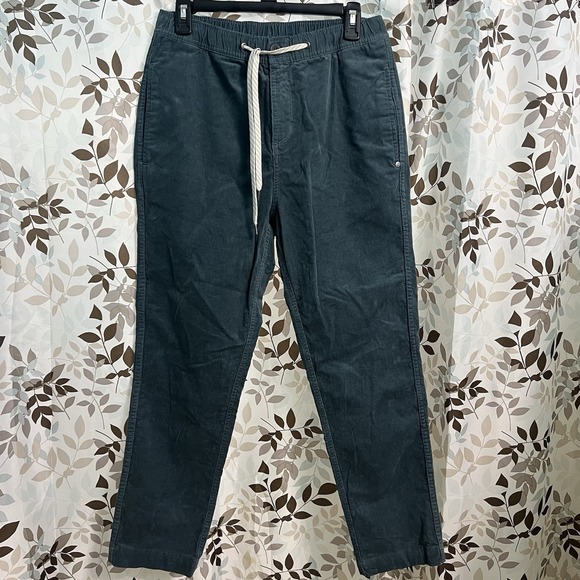 Vuori Optimist Corduroy Pants Turquoise Drawstring V440 Mens Size Medium